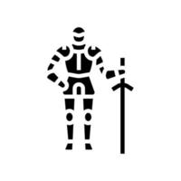 krigare riddare glyf ikon vektor illustration