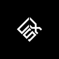 uxs-Buchstaben-Logo-Design auf schwarzem Hintergrund. uxs kreative Initialen schreiben Logo-Konzept. uxs Briefgestaltung. vektor