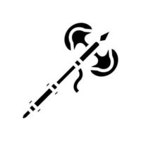 Axt Waffe Glyphe Symbol Vektor Illustration