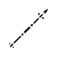 Speer Waffe Glyphe Symbol Vektor Illustration