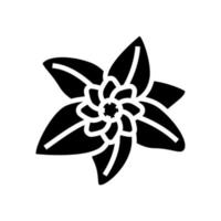 Blume Blatt Glyphe Symbol Vektor Illustration