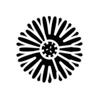 Calendula-Blütenknospen-Glyphen-Symbol-Vektorillustration vektor