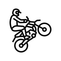 Motocross Extremsport Linie Symbol Vektor Illustration