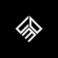 uom-Buchstaben-Logo-Design auf schwarzem Hintergrund. uom kreative Initialen schreiben Logo-Konzept. uom Briefgestaltung. vektor