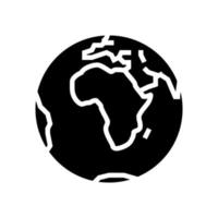 Afrika-Kontinent-Glyphen-Symbol-Vektor-Illustration vektor