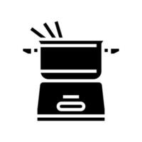 elektrische Fondue-Topf-Glyphen-Symbol-Vektor-Illustration vektor