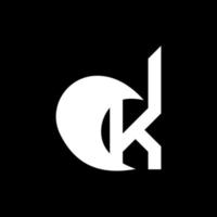 ck brev logotyp design på svart bakgrund. ck kreativa initialer brev logotyp koncept. ck bokstavsdesign. vektor