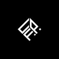 UPF-Brief-Logo-Design auf schwarzem Hintergrund. upf kreative Initialen schreiben Logo-Konzept. upf Briefgestaltung. vektor