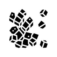 Würfel schneiden Auberginen-Glyphen-Symbol-Vektorillustration vektor