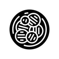 Auberginen gegrillte Glyph-Symbol-Vektorillustration vektor