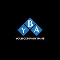 YBA-Brief-Logo-Design auf schwarzem Hintergrund. yba kreatives Initialen-Buchstaben-Logo-Konzept. yba-Briefgestaltung. vektor
