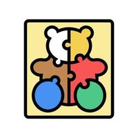 Puzzles Kleinkind Farbsymbol Vektor Illustration