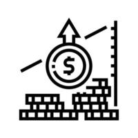 Inflation Finanzlinie Symbol Vektor Illustration