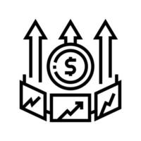 Markt Inflationslinie Symbol Vektor Illustration