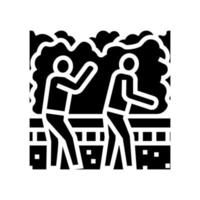 Gehen Sie Menschen parken Glyphen-Symbol-Vektor-Illustration vektor