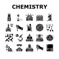 Sammlungsikonen des Chemielabors stellten Vektorillustration ein vektor