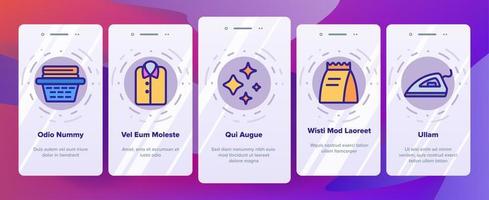 Wäscheleine-Icon-Set-Vektor-Onboarding vektor