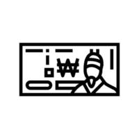 Gewonnene Krw-Liniensymbol-Vektorillustration vektor