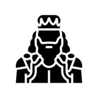 König Märchen Glyphe Symbol Vektor Illustration