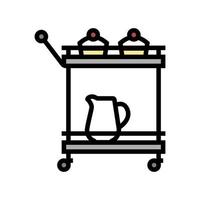 Trolley Bar Wagen Farbe Symbol Vektor Illustration