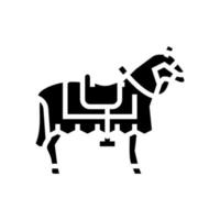 riddare häst djur glyf ikon vektorillustration vektor