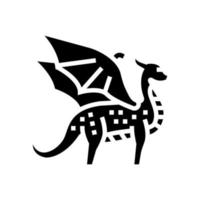 Drachen Märchen Tier Glyphe Symbol Vektor Illustration