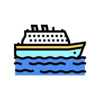 Schiff Seetransport Farbe Symbol Vektor Illustration