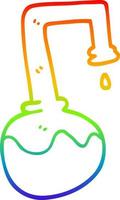 regnbågsgradient linjeteckning tecknad bubblande kemikalier vektor