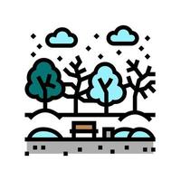 Winterpark Farbe Symbol Vektor Illustration
