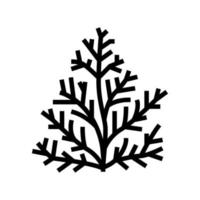 Zedernpflanze Aromatherapie Linie Symbol Vektor isolierte Illustration