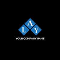 Lay Letter Design. Lay Letter Logo Design auf schwarzem Hintergrund. Legen Sie kreative Initialen schreiben Logo-Konzept. Lay Letter Design. Lay Letter Logo Design auf schwarzem Hintergrund. l vektor