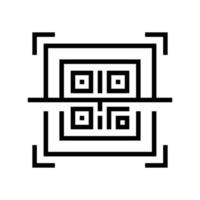 scannen von qr-codezeilensymbolvektor isolierte illustration vektor