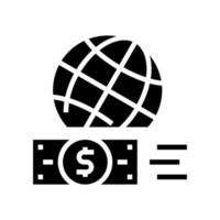 Glyphen-Symbolvektor für internationale Investitionen isolierte Illustration vektor