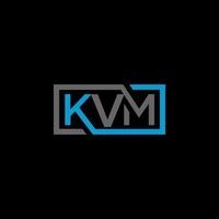 kvm-Brief-Logo-Design auf schwarzem Hintergrund. kvm kreative Initialen schreiben Logo-Konzept. kvm Briefgestaltung. vektor