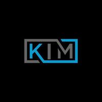 kim letter logotyp design på svart bakgrund. kim kreativa initialer brev logotyp koncept. Kim letter design. vektor