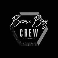 bronx boy t-shirt und bekleidungsdesign vektor