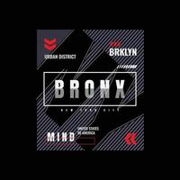 Bronx T-Shirt und Bekleidungsdesign vektor