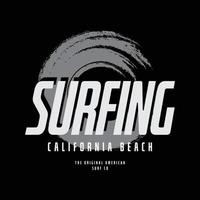 California Surfing T-Shirt und Bekleidungsdesign vektor