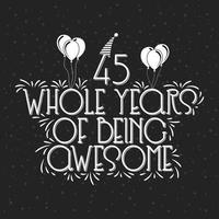 45 års födelsedag och 45 års jubileumsfirande stavfel vektor
