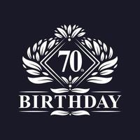70 Jahre Geburtstagslogo, Luxusfeier zum 70. Geburtstag. vektor