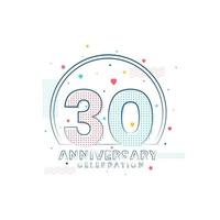 30 Jahre Jubiläumsfeier, modernes Design zum 30-jährigen Jubiläum vektor