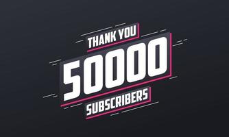 danke 50000 Abonnenten 50.000 Abonnenten feiern. vektor