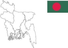 karta och flagga i Bangladesh vektor