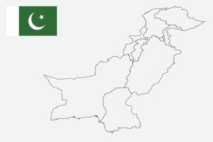 Pakistans karta och flagga vektor