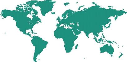 världskarta blågrön färg vektor