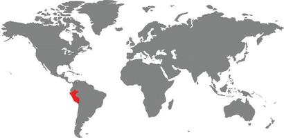 Peru-Karte auf der Weltkarte vektor