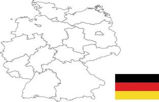Tysklands karta och flagga vektor