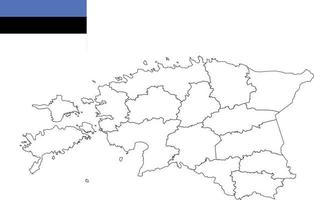 Estlands karta och flagga vektor