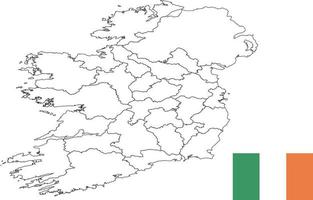Karte und Flagge von Irland vektor