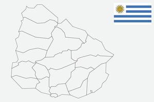 karta och flagga för uruguay vektor